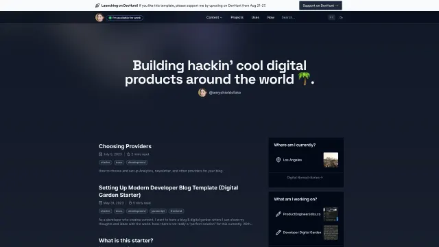 Digital Garden template preview