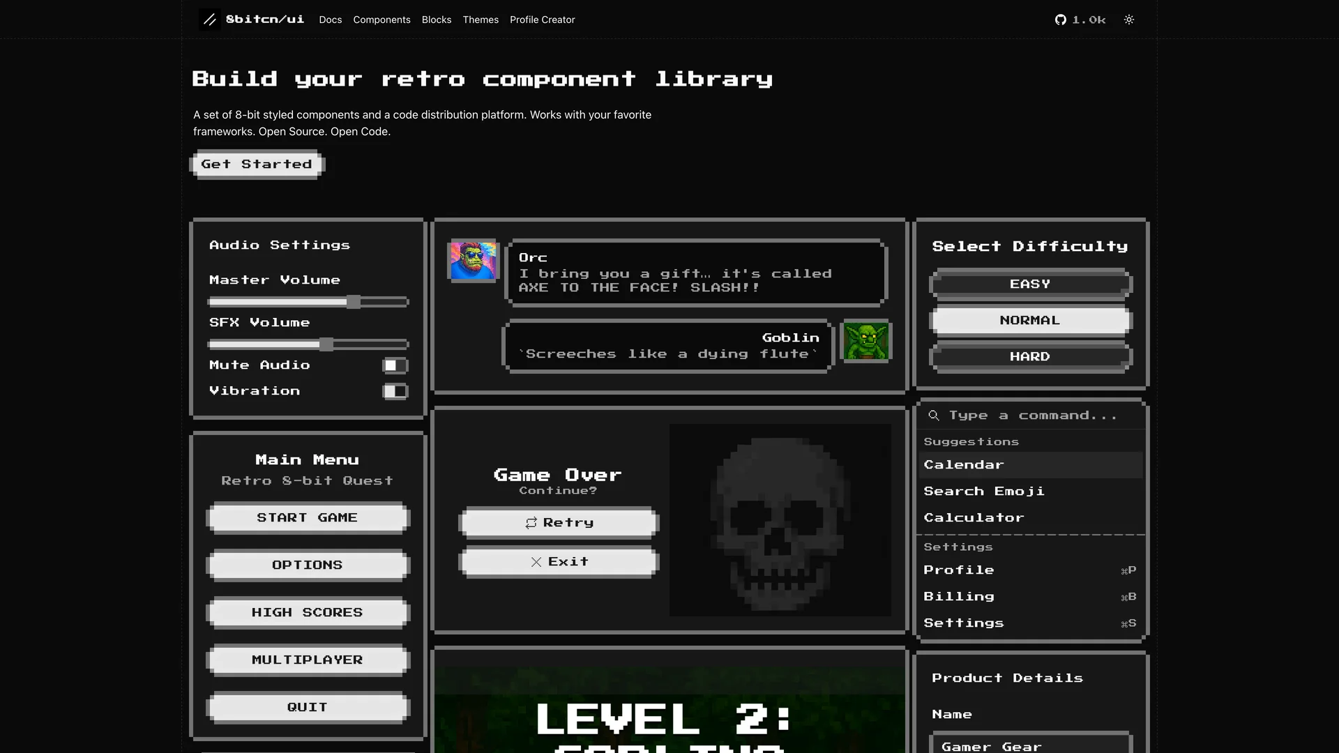 8bitcn UI — preview