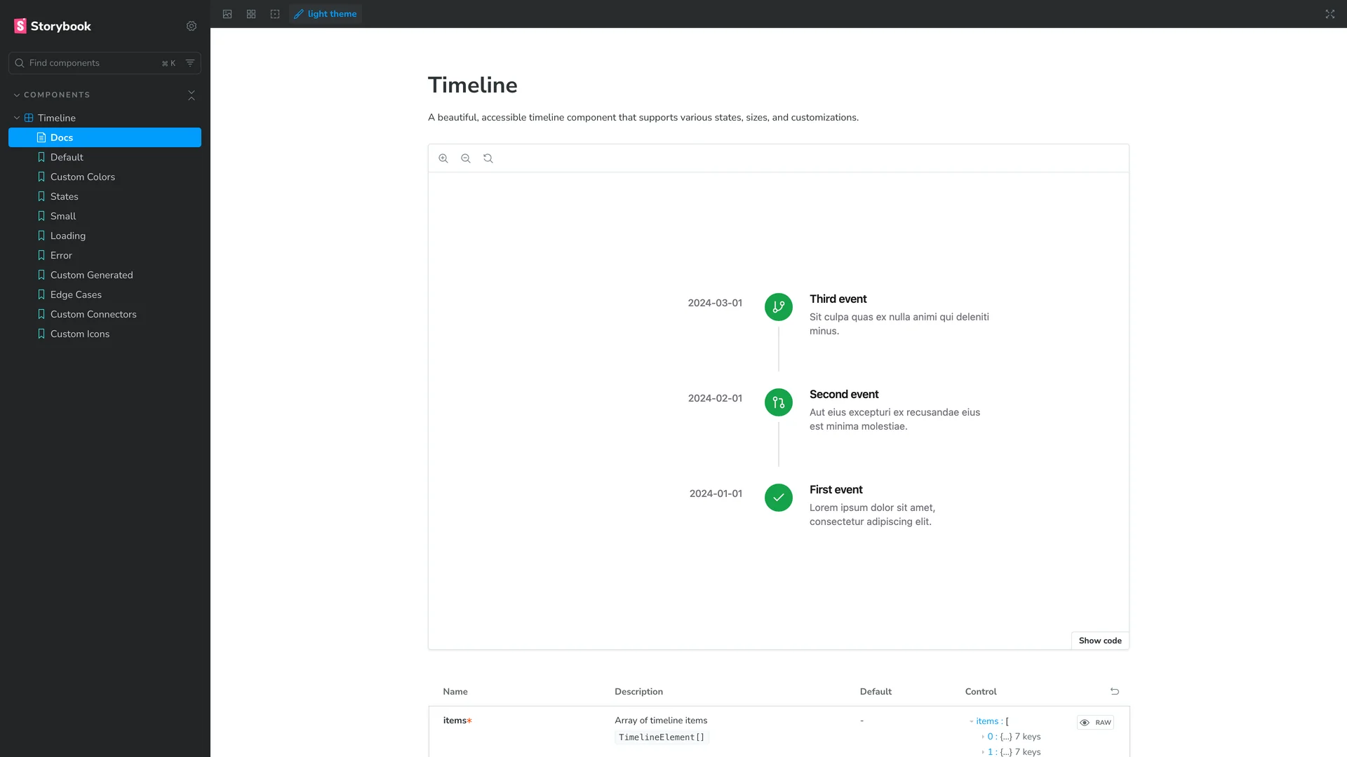 Shadcn Timeline — preview