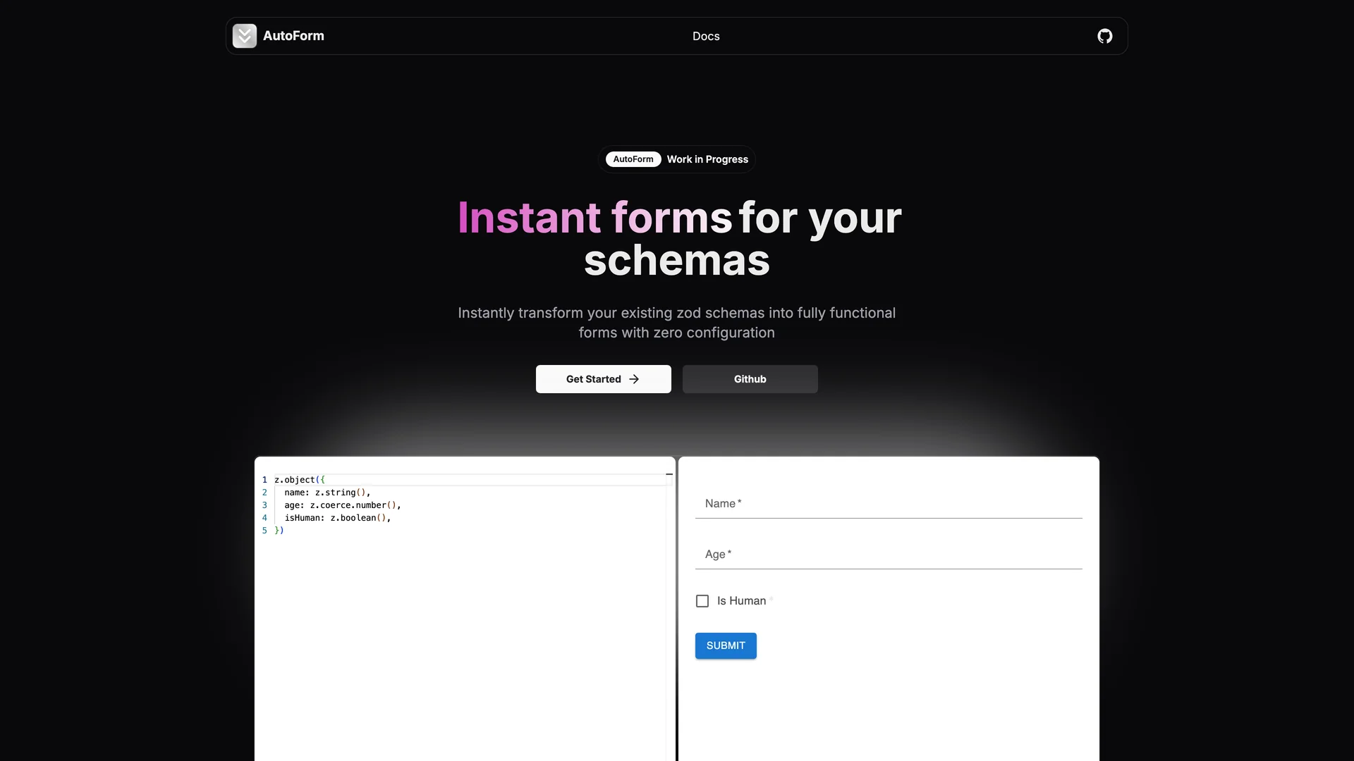 Autoform — preview