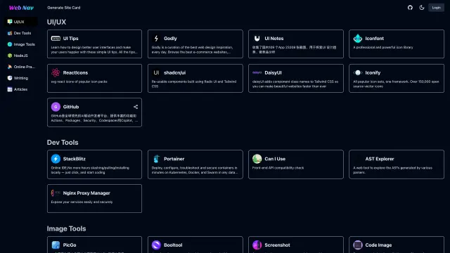 Frontend Nav template preview